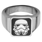Men's Star Wars Stormtrooper Stainless Steel Square Top Ring (9), Size: