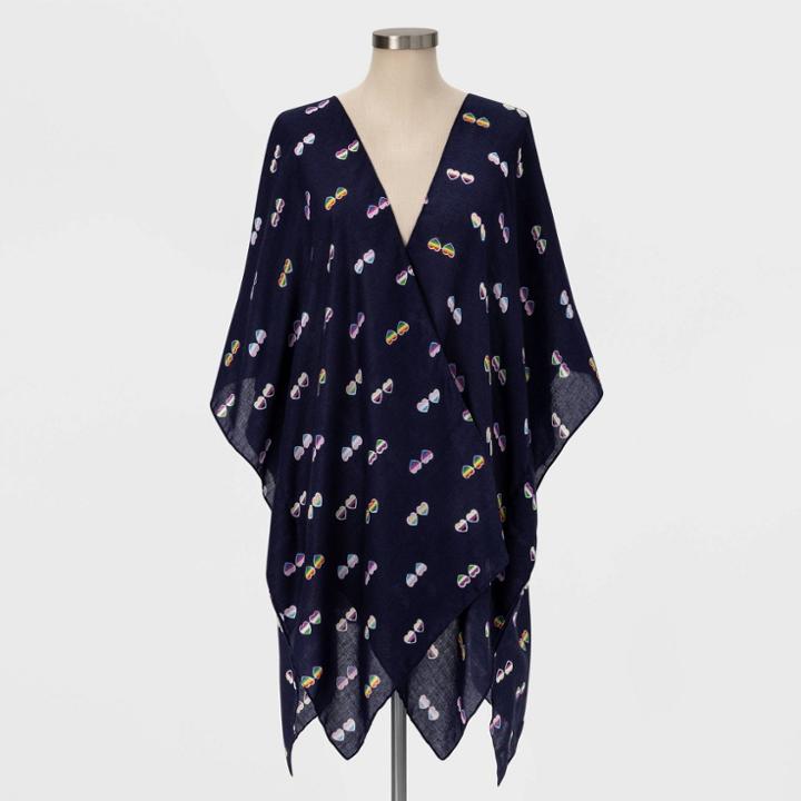 Ev Lgbt Pride Pride Gender Inclusive Heart Print Ruana Scarf - Navy, Adult Unisex, Blue