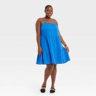 Women's Plus Size Tiered Tank Dress - Universal Thread Blue
