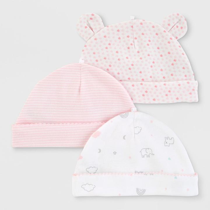 Baby Girls' 3pk Hats - Just One You Made By Carter's 0-3m, Girl's, Size: