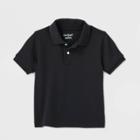 Petitetoddler Boys' Short Sleeve Interlock Uniform Polo Shirt - Cat & Jack Black