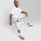 Women's Plus Size Rolled Short Sleeve Cropped T-shirt - Wild Fable White 1x, Women's,