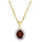 Target 1.50 Carat Tw Oval-cut Garnet And Diamond Accent Pendant Gold Plated (ij-i2-i3) (january), Girl's, Red
