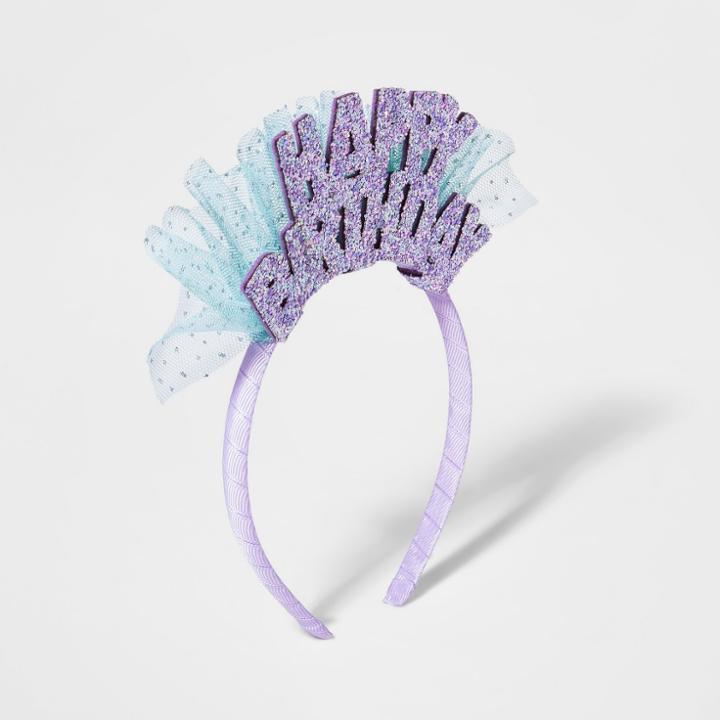 Toddler Girls' Happy Birthday Headband - Cat & Jack Purple