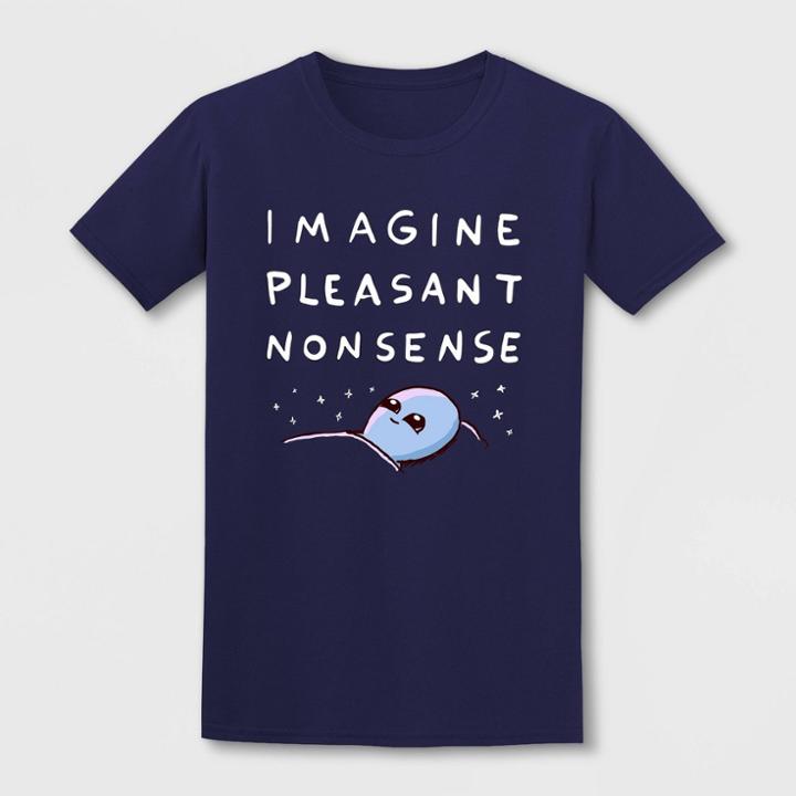 Threadless Men's Strange Planet Imagine Pleasant Nonsense Short Sleeve Crewneck Graphic T-shirt - Navy