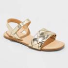 Girls' Julia Metallic Ankle Strap Sandals - Cat & Jack Gold