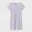 Girls' U-neck Knit Dress - Art Class Purple/green