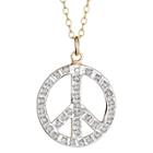 Target Sterling Silver Peace Pendant Necklace With Diamond Accents - Yellow, Women's