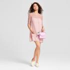 Women's 3/4 Sleeve Lace Yoke Dress - Lily Star (juniors') Rose (pink)