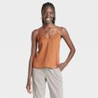 Women's Matte Satin Essential Cami - A New Day Brown