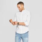 Men's Striped Standard Fit Long Sleeve Northrop Poplin Button-down Shirt - Goodfellow & Co White