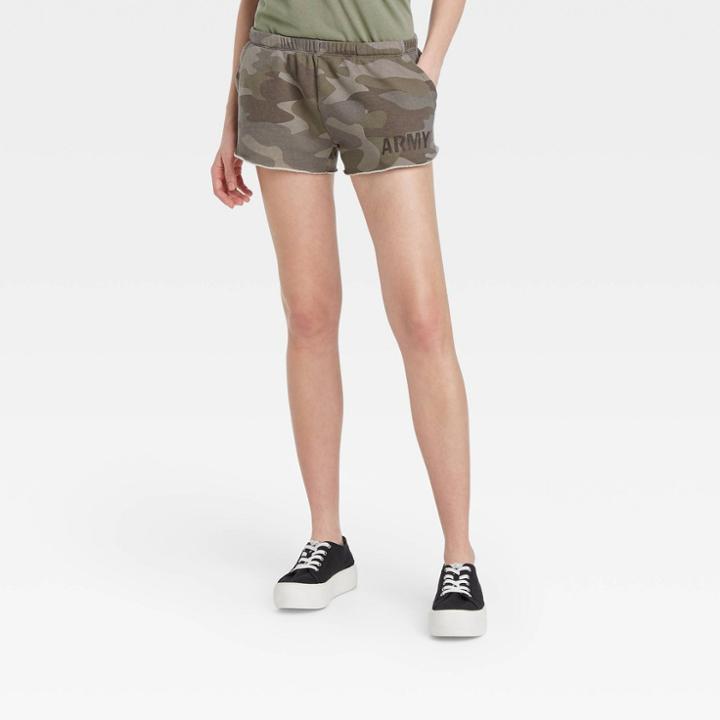 Grayson Threads Women's Army Graphic Jogger Shorts - Camo