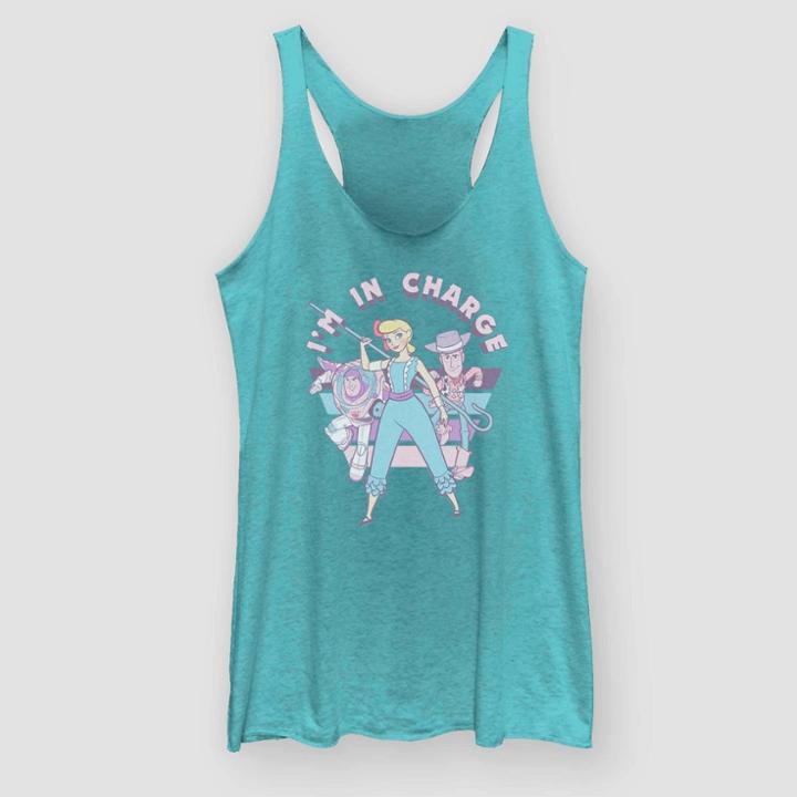 Toy Story Women's Bo Peep Back Fellas Tank Top (juniors') - Tahiti Blue M,