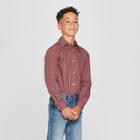 Boys' Tartan Long Sleeve Button-down Shirt - Cat & Jack Red
