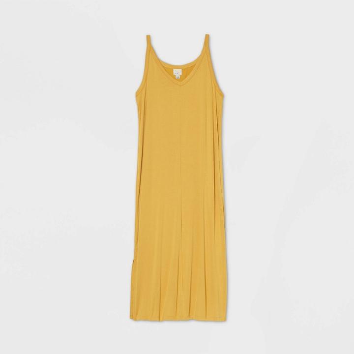 Women's Sleeveless Knit Dress - A New Day Yellow