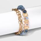 Semi-precious Stretch And Chain Bracelet Set 2pc - Universal Thread Blue