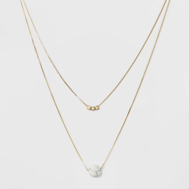 Bead Duo Necklace - Universal Thread White/gold,