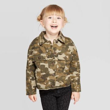 Toddler Girls' Bomber Jacket - Art Class Camouflage 18m, Toddler Girl's, Green