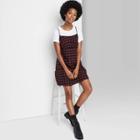 Women's Woven Slip Dress - Wild Fable Maroon Plaid