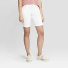 Women's High-rise Double Cuff Bermuda Jean Shorts - Universal Thread White