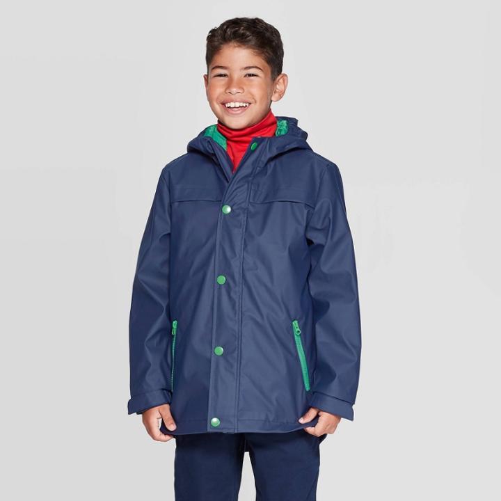 Boys' Solid Rain Jacket With Vest - Cat & Jack Blue/green