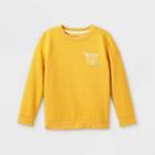 Girls' Crewneck Fleece Pullover Sweatshirt - Cat & Jack Mustard M, Yellow Yellow