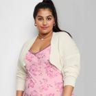 Women's Plus Size Rib Knit Shrug - Wild Fable Almond