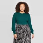 Women's Plus Size Crewneck Pullover Sweater - Who What Wear Green 4x, Women's,