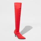 Women's Norina Wide Width Pointed Toe Sock Boots - A New Day Red 7.5w,