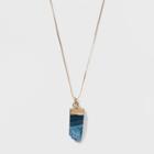 Semi Precious Short Pendant Necklace - Universal Thread Blue, Blue/light Gold