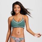 Women's Crochet Bralette Bikini Top - Xhilaration Pine Green D/dd Cup