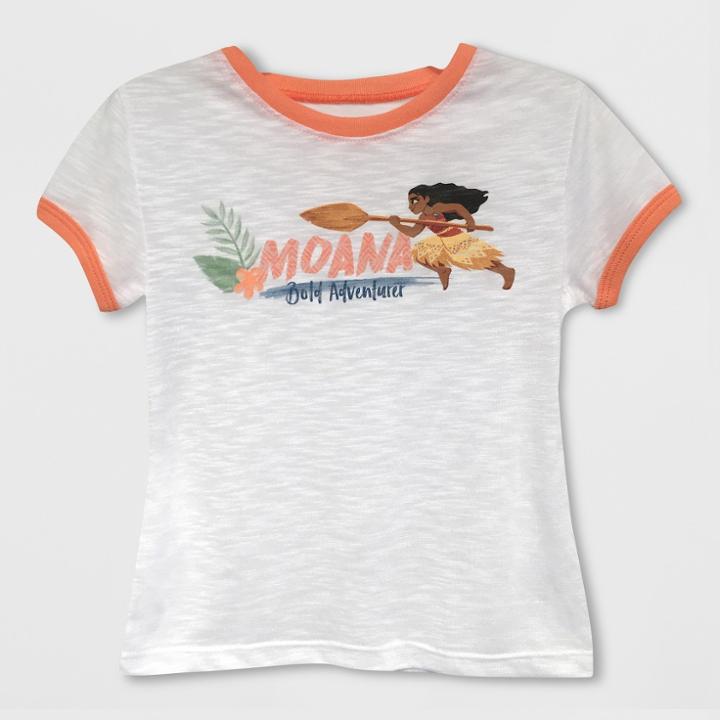 Toddler Girls' Moana Short Sleeve T-shirt - White