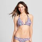 Mossimo Women's Smocked Triangle Bikini Top - Blue/purple Multi - D/dd Cup -