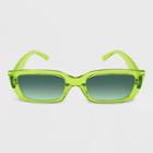 Women's Crystal Slim Rectangle Sunglasses - Wild Fable Green