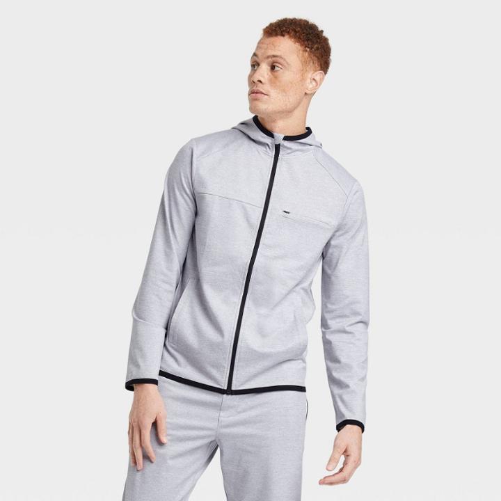 All In Motion Men's Lightweight Knit Full Zip Sweatshirt - All In