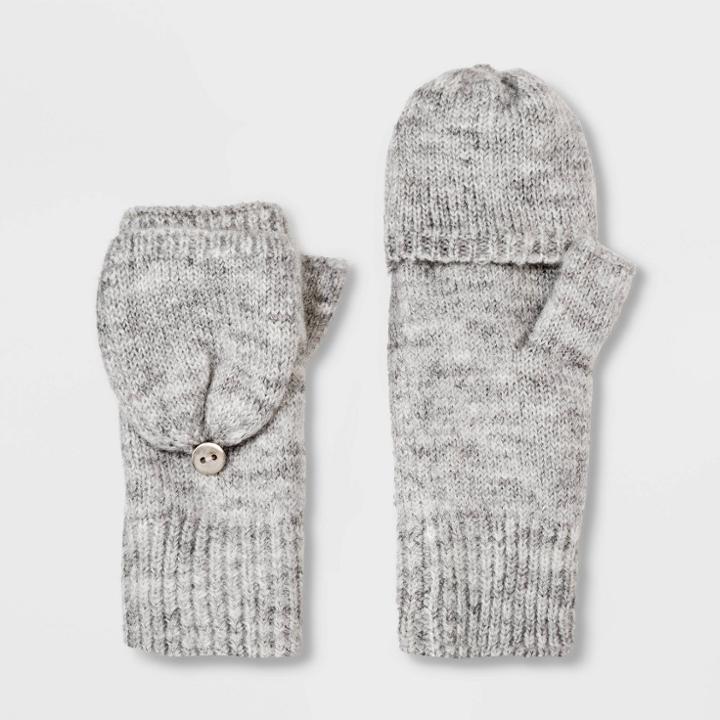 Women's Flip Flop Mittens - Universal Thread Light Heather Gray One Size, Women's, Light Grey Grey