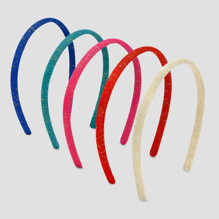 Toddler Girls' 5pk Tinsel Covered Knit Headband - Cat & Jack,
