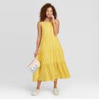 Women's Sleeveless Tiered Dress - A New Day Yellow