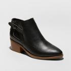 Women's Nikki Faux Leather Buckle Bootie - A New Day Black
