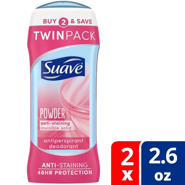 Suave Powder Anti-staining 48-hour Antiperspirant & Deodorant Stick