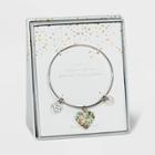 No Brand Stainless Steel Sisters Abalone Inlay Bracelet -