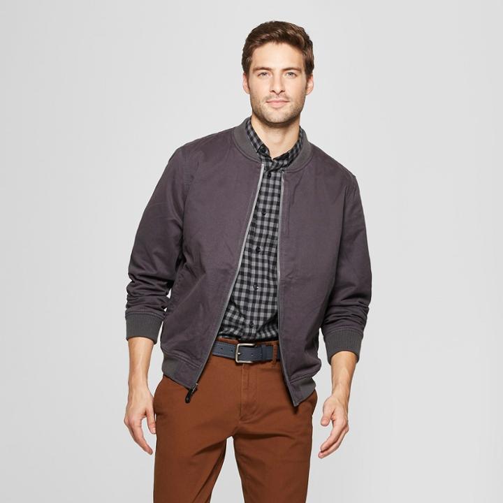 Men's Workwear Bomber - Goodfellow & Co Gray L, Zodiac Night