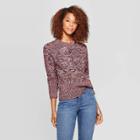 Women's Long Sleeve Crewneck Raglan Pullover Sweater - Universal Thread Purple
