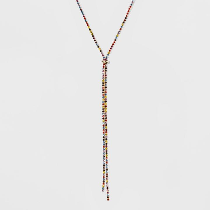 Sugarfix By Baublebar Colorful Crystal Y Necklace - Rainbow, Girl's