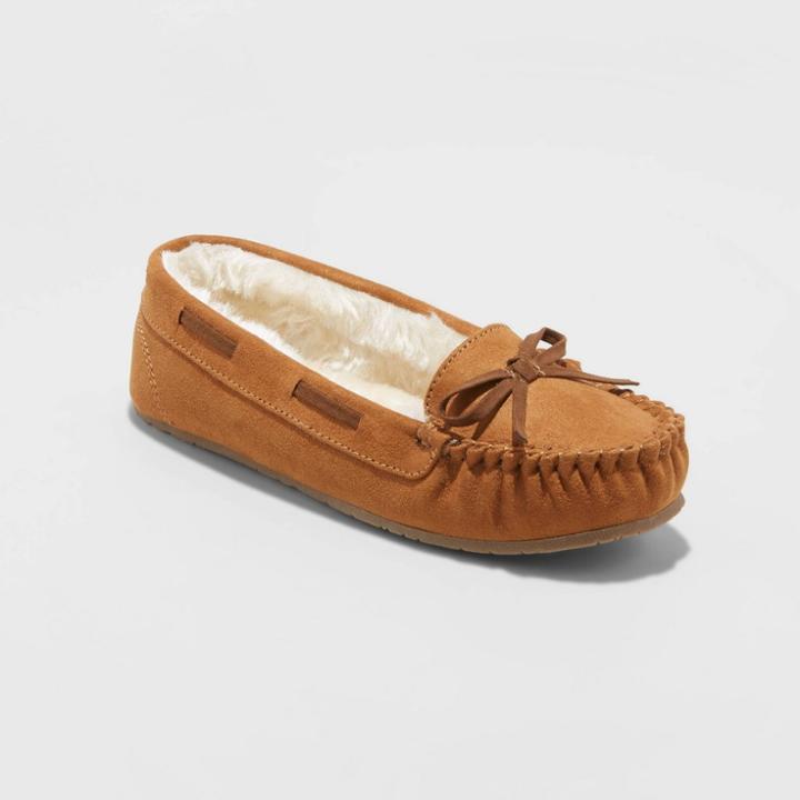 Girls' Cadi Moccasin Slipper - Cat & Jack S(13/1), Girl's, Size: Small(13-1), Brown