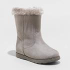 Toddler Girls' Leah Zipper Slip-on Shearling Style Winter Boots - Cat & Jack Gray