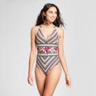 Women's Strappy Back One Piece Swimsuit - Mossimo Multi Stripe Xs,