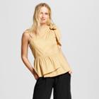 Women's One Shoulder Peplum Blouse - Who What Wear Tan