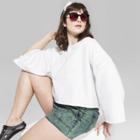 Women's Plus Size Wide Sleeve Crewneck Sweatshirt - Wild Fable Fresh White