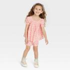 Toddler Girls' Floral Poplin Top & Shorts Set - Cat & Jack Pink